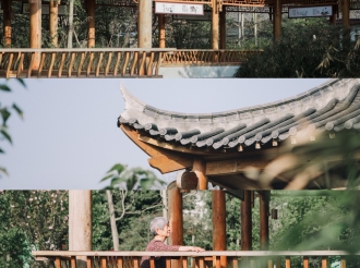 祥福院区中式亭廊